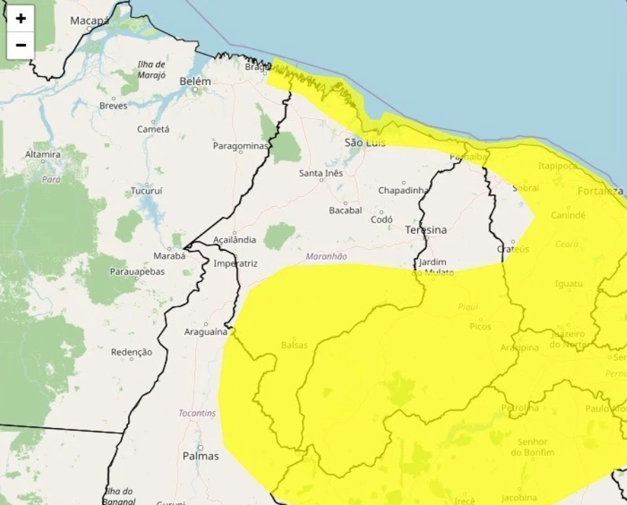 Defesa Civil emite alerta amarelo e possibilidade de vendavais em São Luís